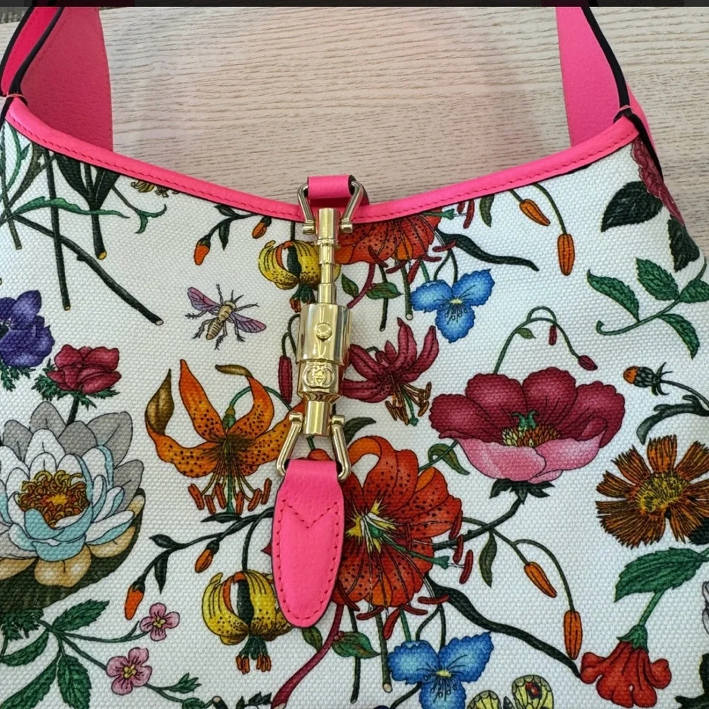 Gucci Jackie 1964 Floral Pink Shoulder Bag - Picture 6 of 14